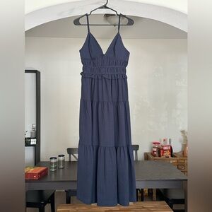 En Saison navy tiered ruffle dress, size M